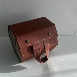 Brown leather glasses case